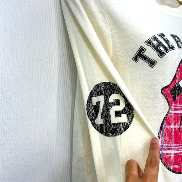 The Rolling Stones - The Rolling Stones Tongue Plaid Graphic Long Sleeve T Small - Picture 5 of 9